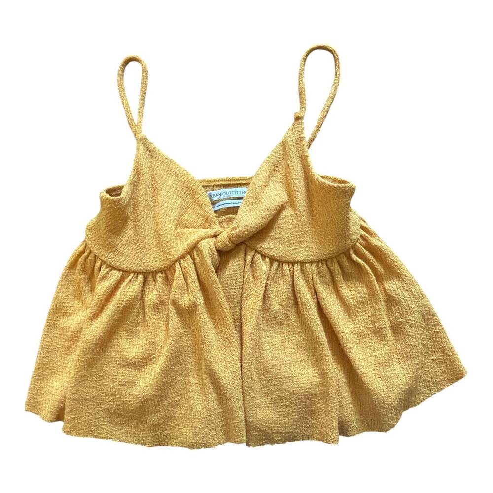 Urban Outfitters Yellow Textured Knit Peplum Cami Top Size XS
